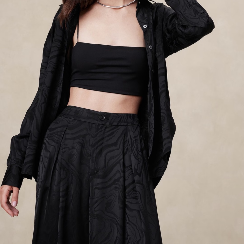 NWT Banana Republic Jacquard Pleated Wide-leg Pant
